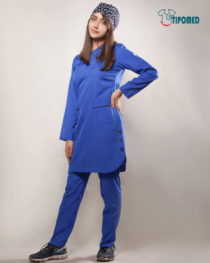 اسکراب-پزشکی-زنانه-مدل-SKY93-آبی شالی(استخری)